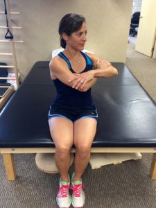 Seated twist stretch