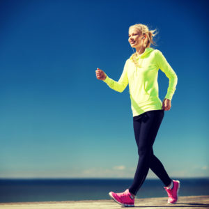 woman walking outdoors