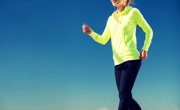 woman walking outdoors